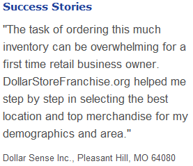 Dollar Store Franchises Testimonial